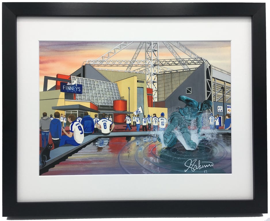 Preston North End F.C, Deepdale Stadium, High Quality Framed Football Art Print.