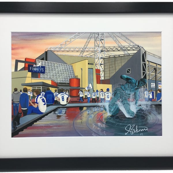 Preston North End F.C, Deepdale Stadium, High Quality Framed Football Art Print.