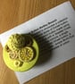 Dorset Button Medley Brooch, Lemon Yellow, M4 - Image 3