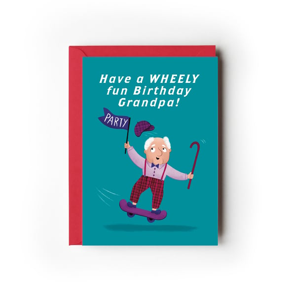 Grandpa Wheely Fun Birthday Card
