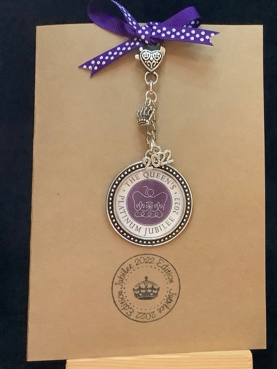 Queen’s Platinum Jubilee bag charm hand made. 