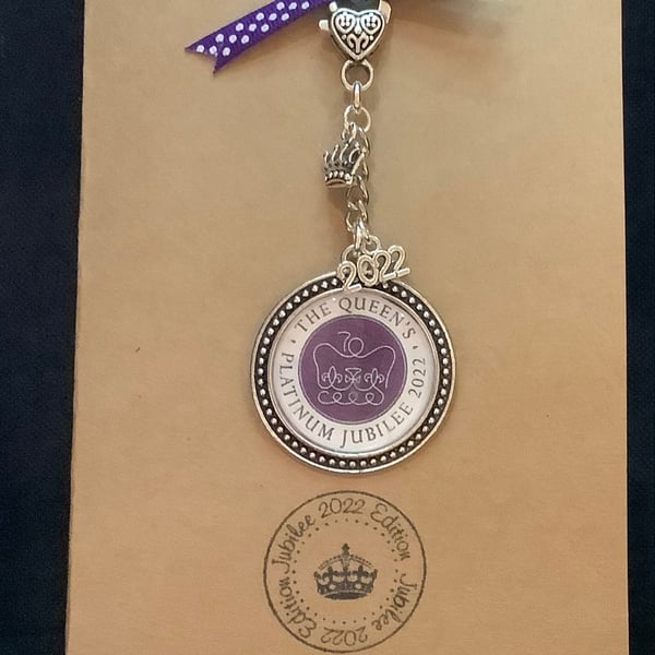 Queen’s Platinum Jubilee bag charm hand made. 