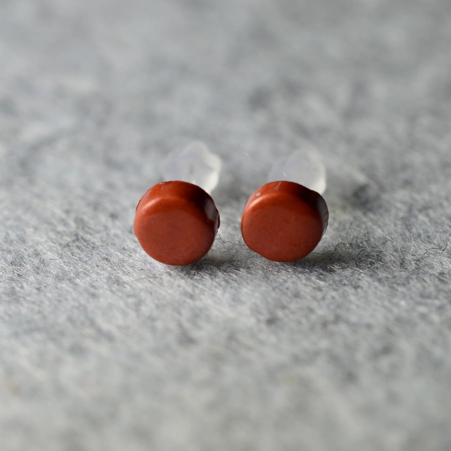 Copper Coloured Polymer Clay Earrings 