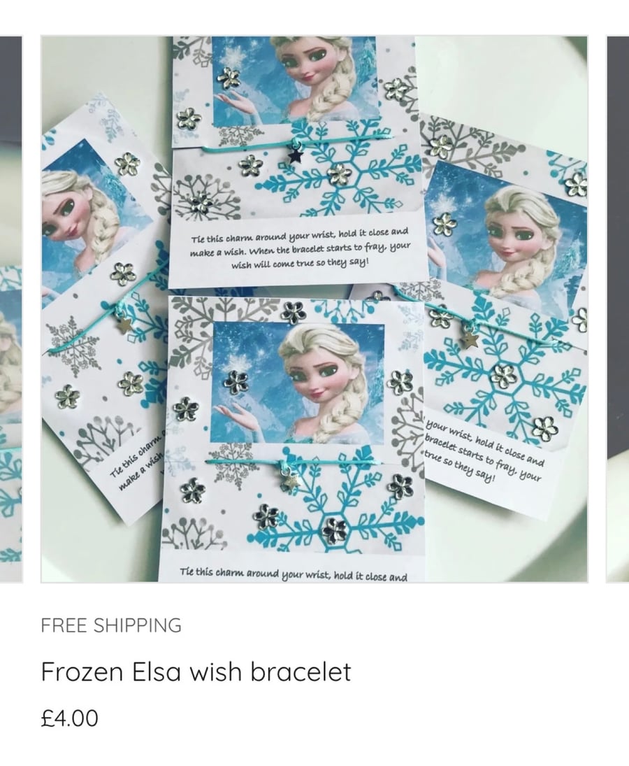 Elsa wish bracelet toddler gift bracelet star charm blue corded bracelet 