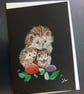 Hand Painted Hedgehog Greetings Card
