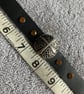 Black leather choker with Decorative Cross and 4 Orange Gemstones 16" - 17.25" - Image 8