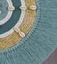 "Eluhlaza 6" Mint Green, Sisal & Shell Macrame Wall, Shelf & Console Table Decor - Image 4