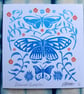 Botanical Butterflies Blue Spring Greetings Card  - Image 1