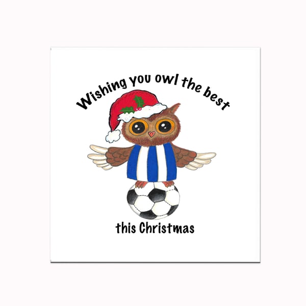 Sheffield Wednesday owl Christmas card