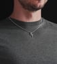 Sterling silver small size hammered cross and black sapphire nugget necklace - Image 2