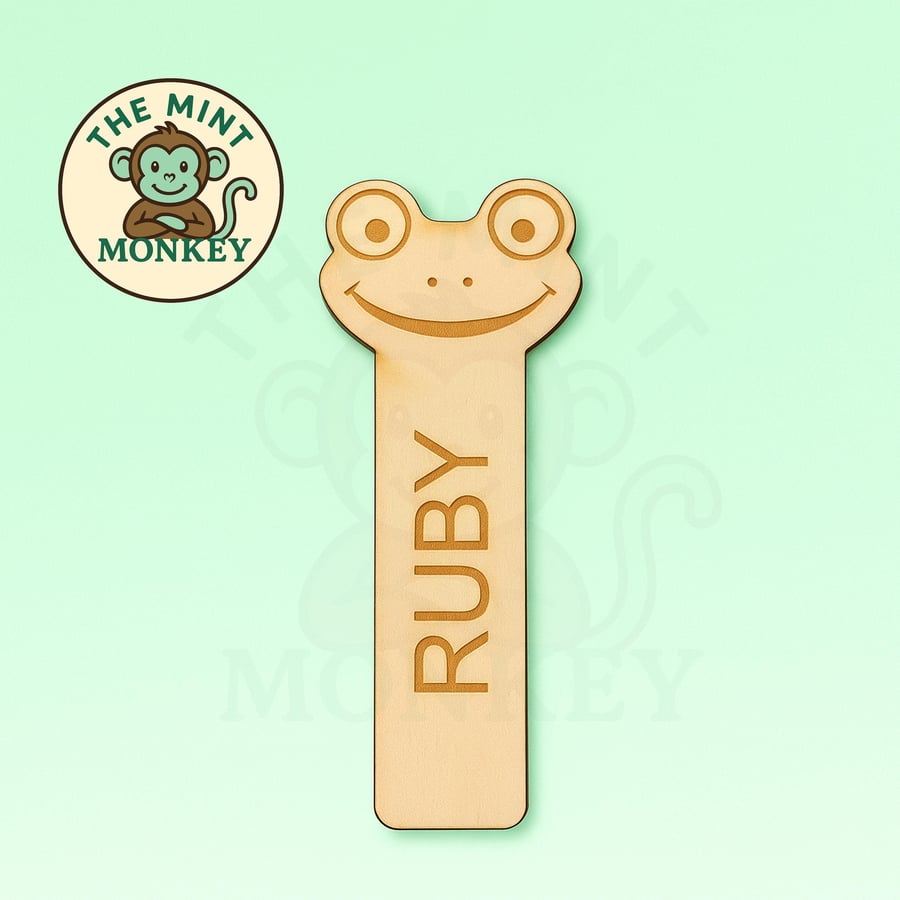 Personalised Frog Bookmark Custom Engraved Name Gift for Book & animal Lovers