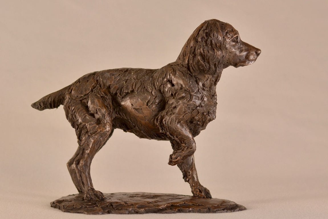Small Standing Spaniel Animal Statue Small Bronze Resin Sculpture