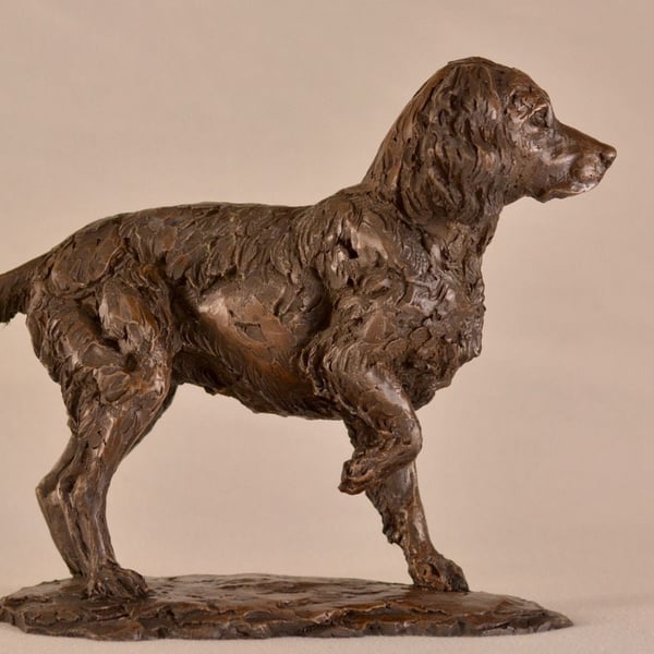 Small Standing Spaniel Animal Statue Small Bronze Resin Sculpture