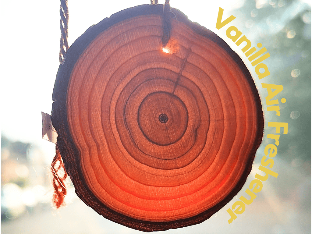 Vanilla Car Air Freshener. Wooden slice with long-lasting fragrance. Handmade.