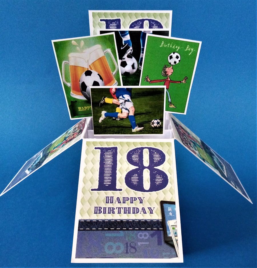 Boy's 18th Birthday Card with Football