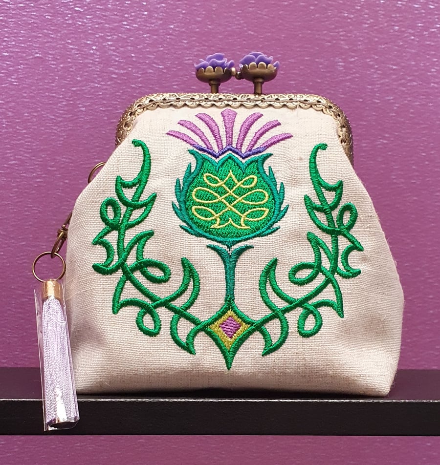 Celtic knot thistle  design purse