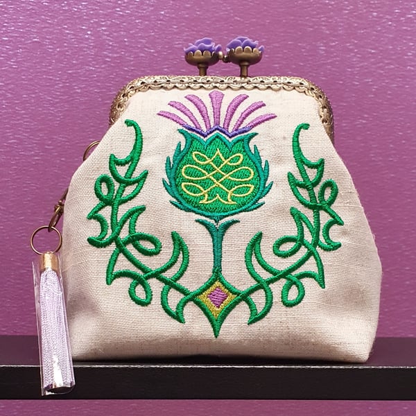 Celtic knot thistle  design purse