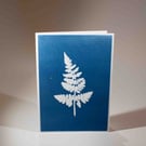 Cyanotype print A6 greeting card