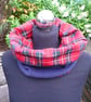 Tartan neck warmer, adult navy fleece neck warmer, Royal Stewart neck warmer - Image 4