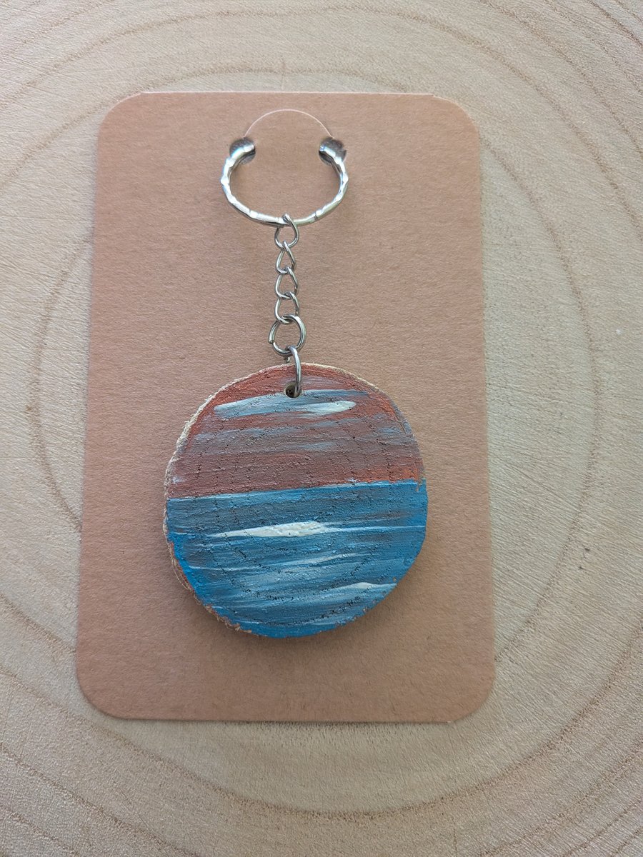 Painted Real Wood Keyring - Folksy