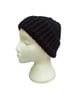 Hand-Knitted Black Winter Beanie, Unisex Ribbed Knit Hat,  - Image 4