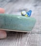 Very small ring dish with blue tit - Image 6