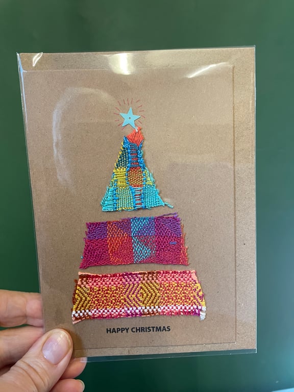 Hand Woven Christmas Card design 4