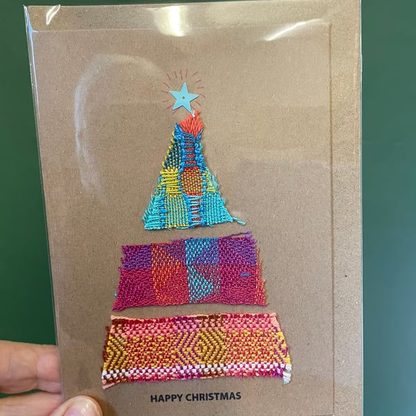 Hand Woven Christmas Card design 4