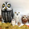 Owl hand painted wooden nesting dolls set of 5