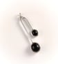 Sterling silver pendant with two black onyx cabochons - Image 2