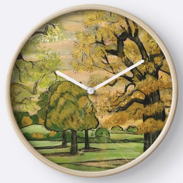 Beautiful Wall Clock Featuring The Original Painting By Sally Anne Wake Jones
