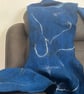 Hand Felted Merino Wool Scarf – Cobalt Blue Wearable Fiber Art – OOAK Artistic W - Image 5