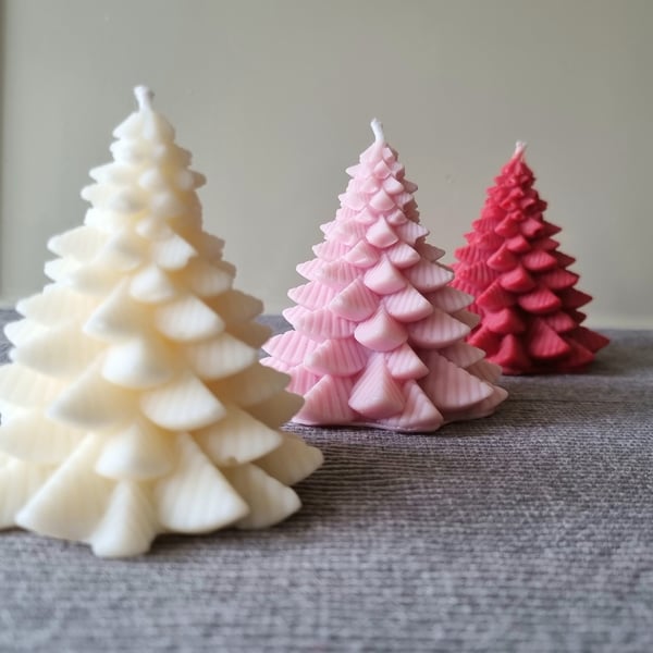 Christmas tree candle Pine tree candle Winter Candle