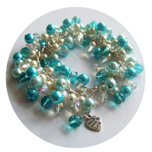 Summer Sky - Pearl & Crystal Bracelet