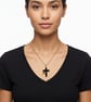 Black and gold resin Cross pendant necklace personalised 