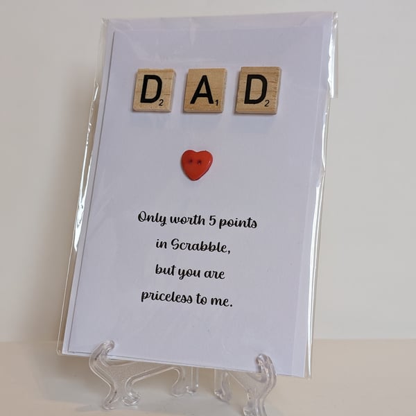 Dad only worth 5 points in Scrabble greetings card