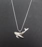 Handmade Whale Necklace recycled pewter; Humpback Whale Sculpute Silver Snake Ch - Image 6