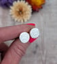 Sterling Silver Spiral Patterned Disc Stud Earrings - JBJ3036 - Image 3