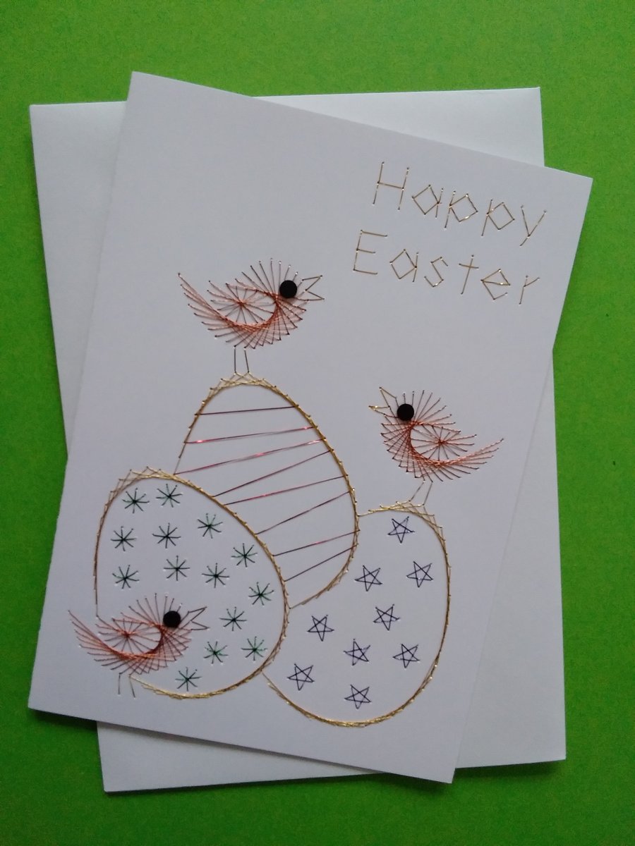 Chicks and Eggs Easter Card.