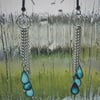  Raindrops and chain dangle earrings