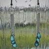  Raindrops and chain dangle earrings