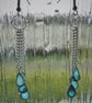  Raindrops and chain dangle earrings