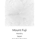 Mount Fuji Minimalistic Topographic Map Wall Art