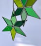 Patchwork Green Stained Glass Star decoration - each unique - Image 5