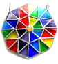 Rainbow Patchwork Octagon Suncatcher Stained Glass Handmade 011 - Image 1