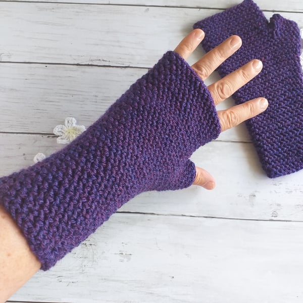 Fingerless Gloves, Crochet Wrist Warmers