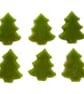 Pack of 6 green trees made with Bullseye 90coe glass