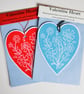 Love Heart - Hanging Lino Printed Valentine Card. - Image 3