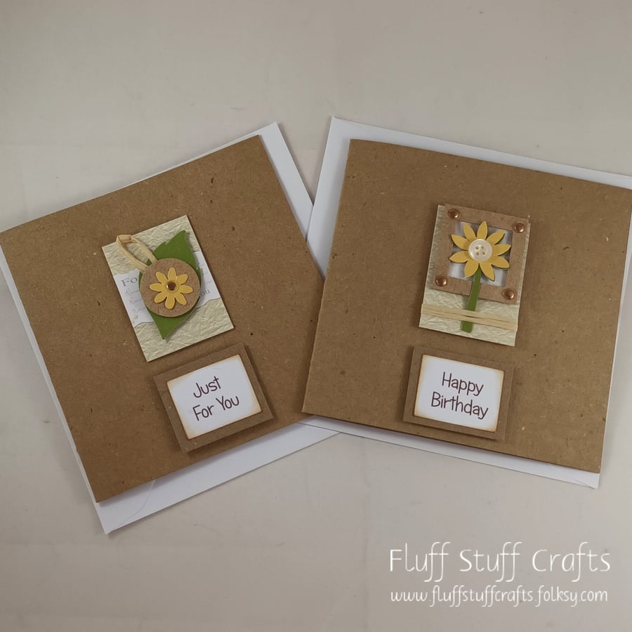 Pack of two nature themed greetings cards