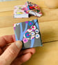 Tiny Concertina Sketchbook with Removable Floral Cover.